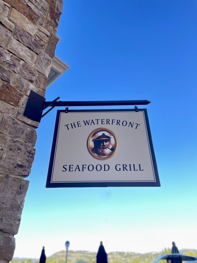 The Waterfront hanging sign